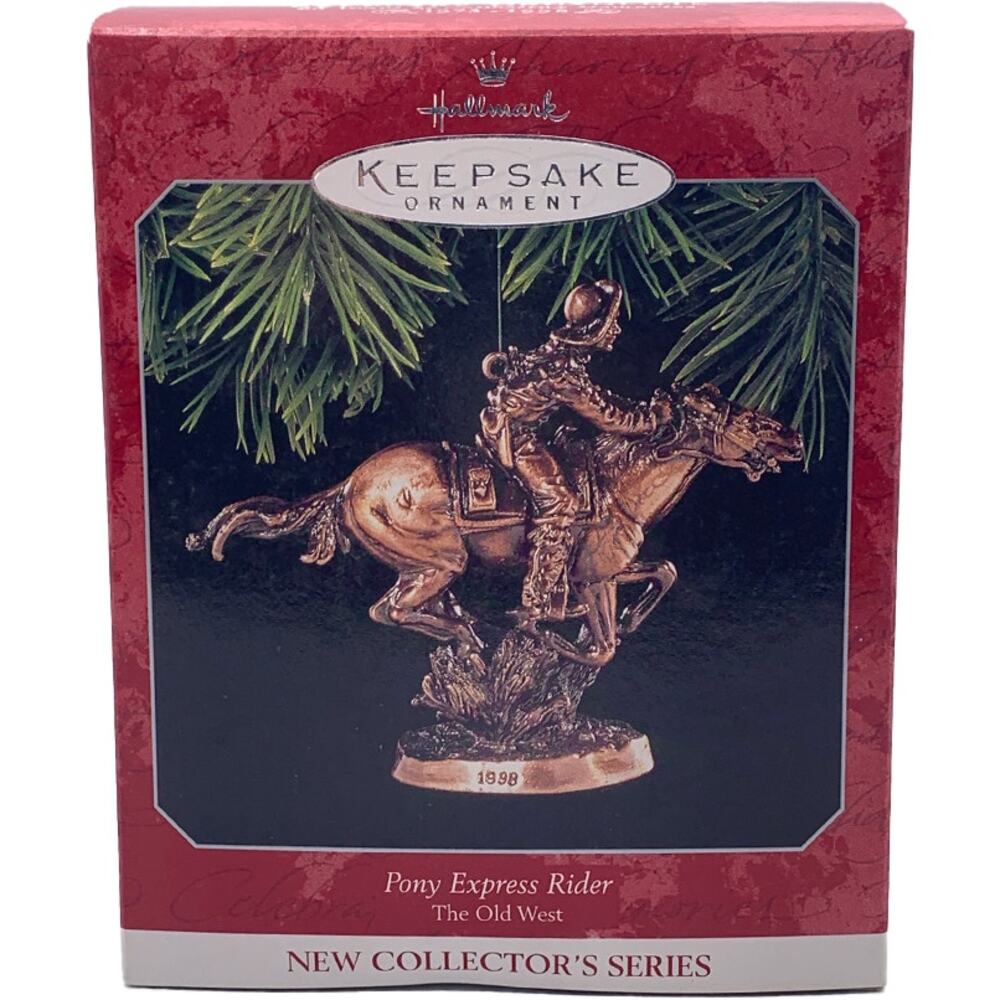 Hallmark Keepsake 1998 Pony Express Rider Old West Christmas Ornament in Box